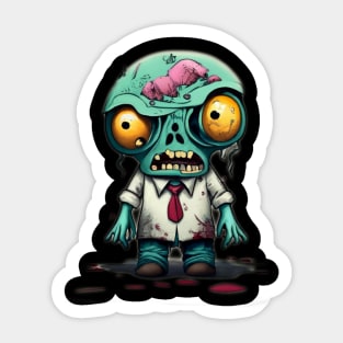 Funny mini zombie halloween Sticker